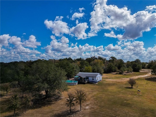 aerial view featuring a rural view