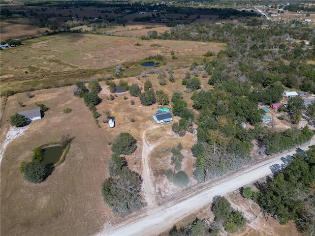 drone / aerial view with a rural view