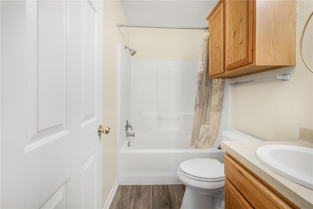 3807 Meadow View Dr, College Station, TX 77845 - full bathroom with shower / bath combo, vanity, and wood finished floors