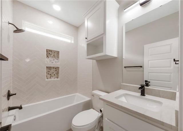 2908 Goldberg Dr, Bryan, TX 77808 - full bath with toilet, vanity, and shower / washtub combination
