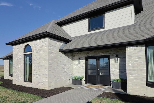 view of exterior entry with french doors