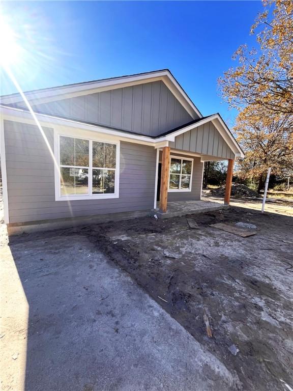 exterior space featuring board and batten siding