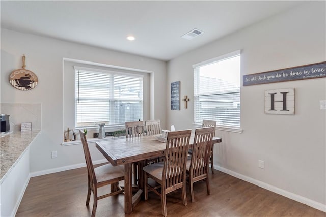 974 Marquis Dr, Bryan, TX 77803 - dining space with wood finished floors, healthy amount of natural light, and recessed lighting