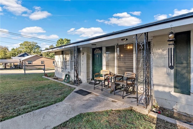 exterior space featuring covered porch