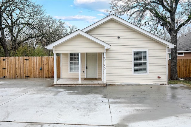 view of bungalow