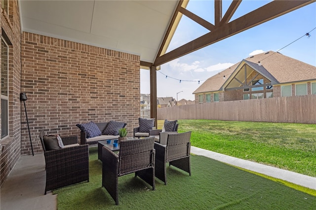 view of patio / terrace featuring an outdoor hangout area