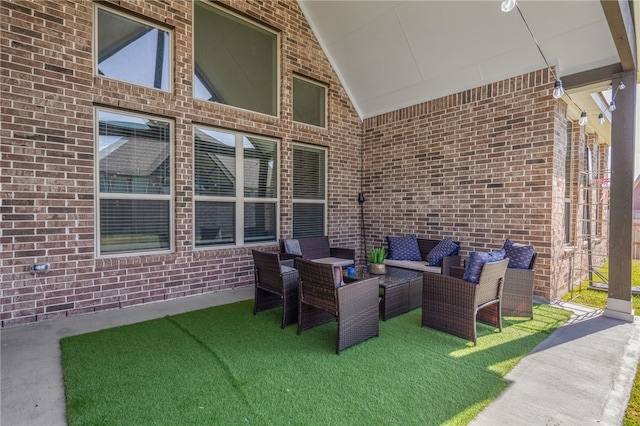 view of patio / terrace featuring an outdoor living space