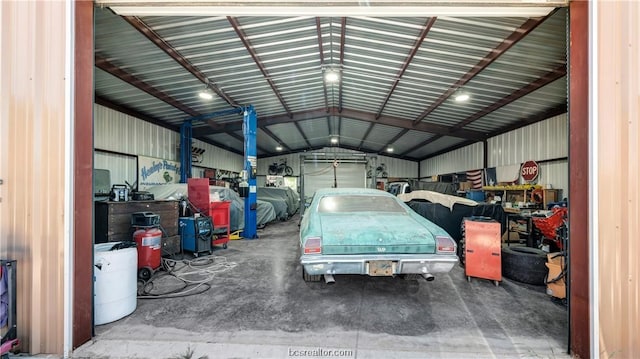 view of garage