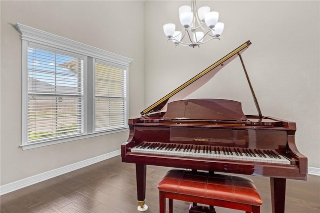 4507 Tonbridge Dr, College Station, TX 77845 - living area featuring baseboards, a chandelier, and wood finished floors