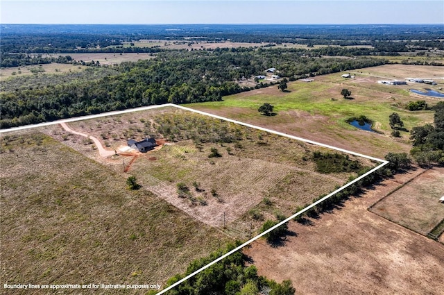 aerial view with a rural view