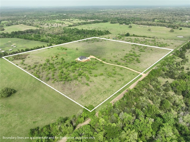 bird's eye view featuring a rural view