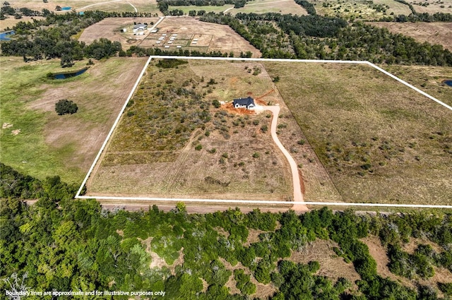 drone / aerial view with a rural view