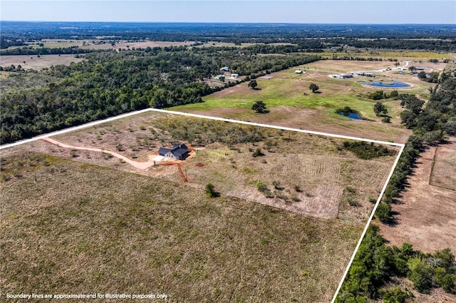 drone / aerial view featuring a rural view