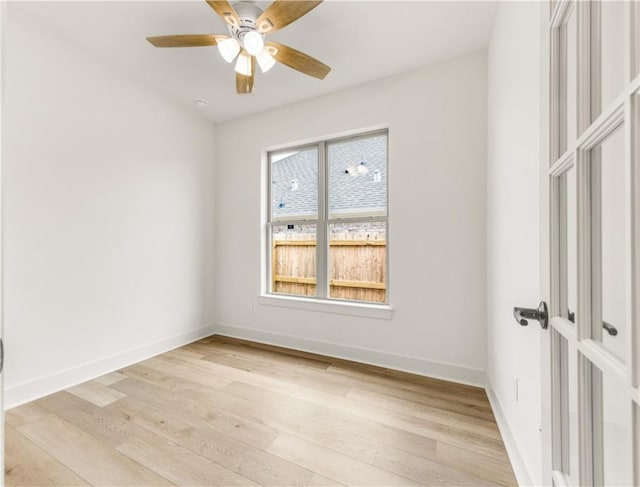 2814 Spector Dr, Bryan, TX 77808 - empty room featuring light wood-style flooring and a ceiling fan