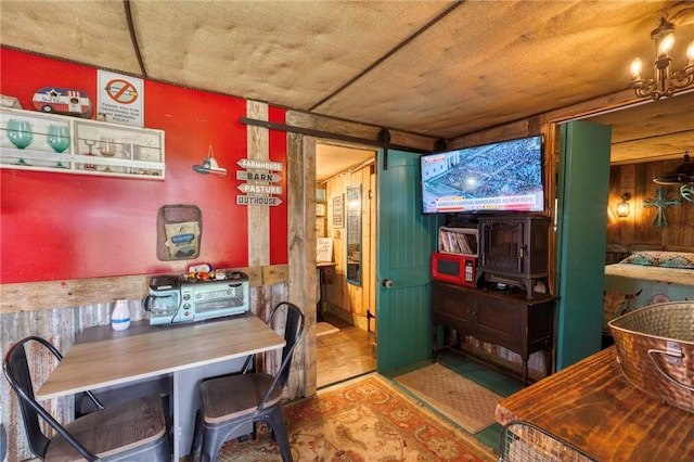 1681 Union Rd, Madisonville, TX 77864 - dining room with a barn door