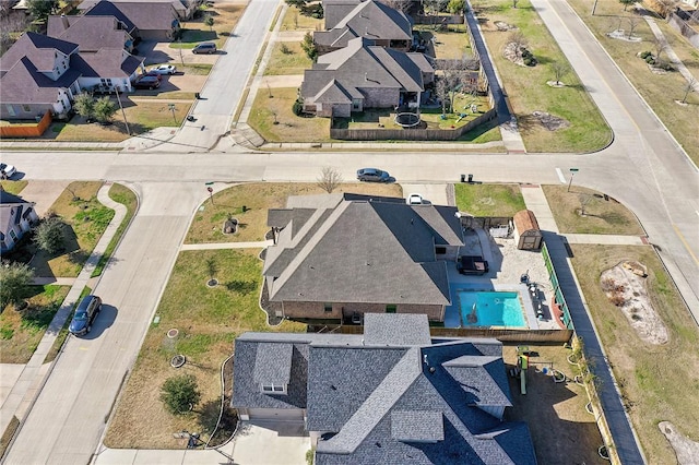 aerial view featuring a residential view