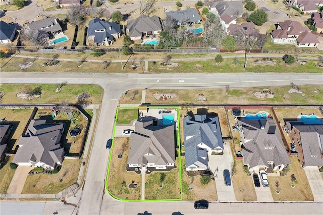 bird's eye view with a residential view