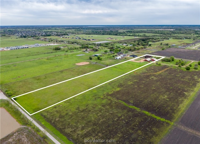 aerial view with a rural view