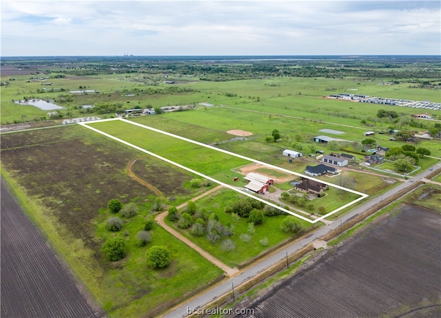 aerial view with a rural view