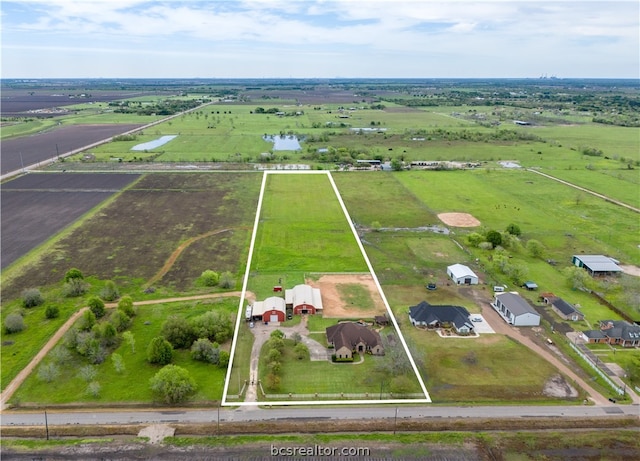 aerial view featuring a rural view