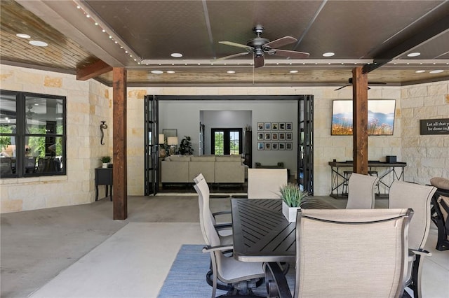 view of patio with a ceiling fan