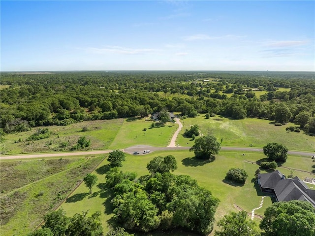 bird's eye view with a view of trees