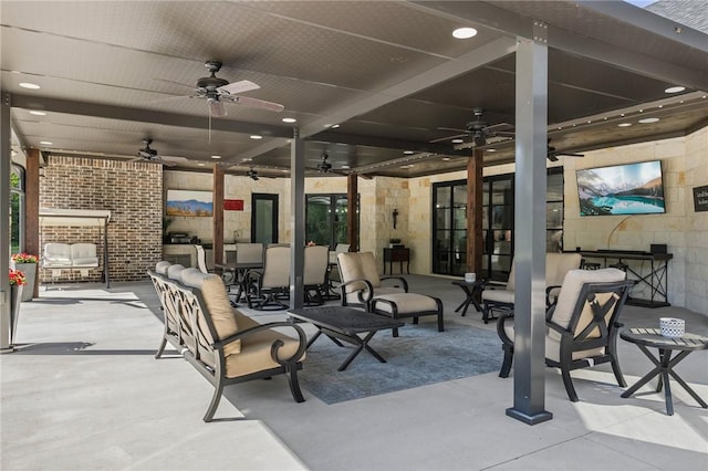 view of patio with outdoor dining area