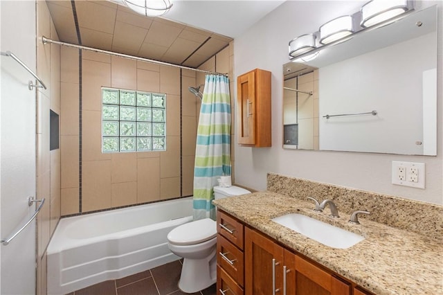 3907 Nagle St N, Bryan, TX 77801 - full bathroom with shower / bathtub combination with curtain, vanity, and tile patterned flooring
