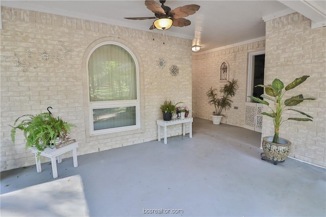 view of patio / terrace with ceiling fan