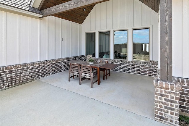 view of patio with outdoor dining area