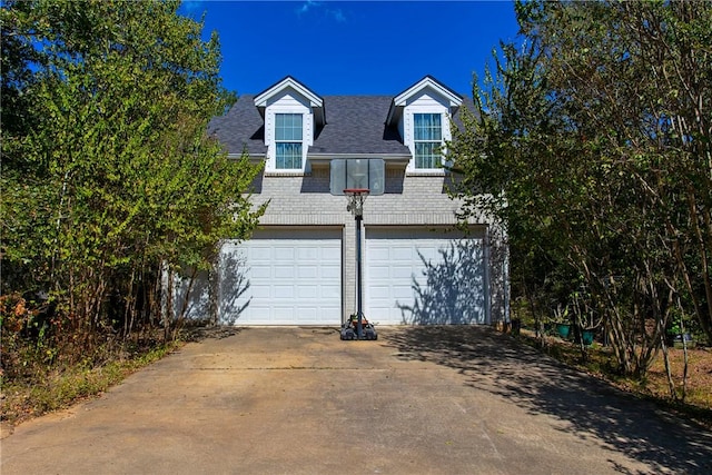 exterior space with a garage