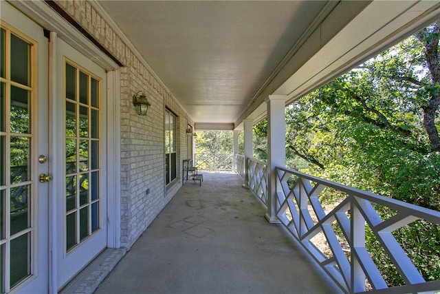 view of patio / terrace featuring french doors