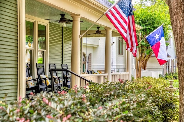 402 Ross St, Brenham, TX 77833 - property entrance with ceiling fan
