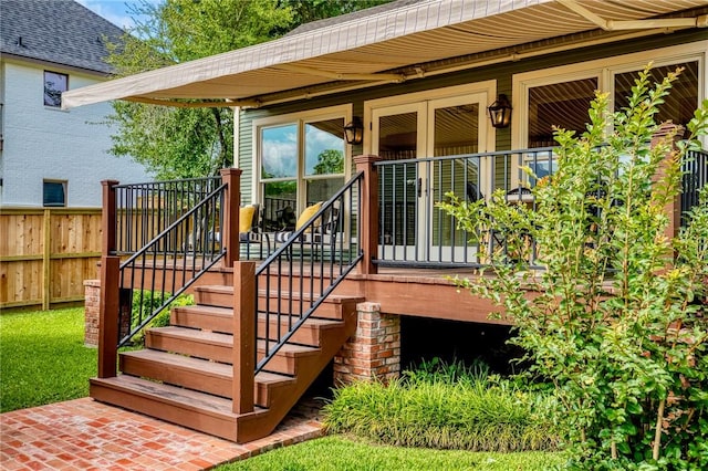 402 Ross St, Brenham, TX 77833 - deck featuring stairway