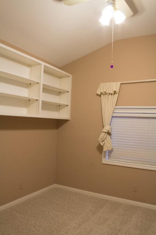 washroom featuring carpet flooring and ceiling fan