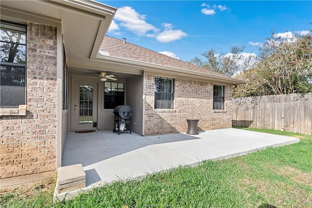 2811 Arroyo Ct N, College Station, TX 77845 - view of patio / terrace featuring a ceiling fan and a grill