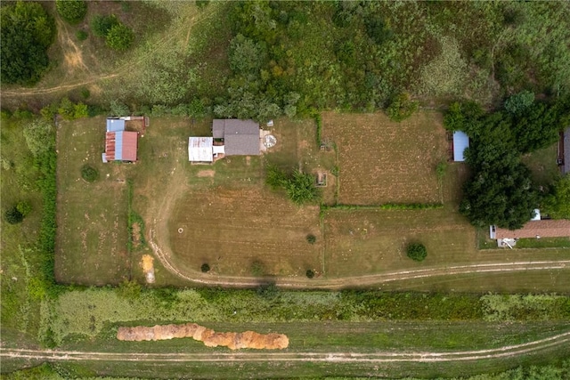 aerial view featuring a rural view