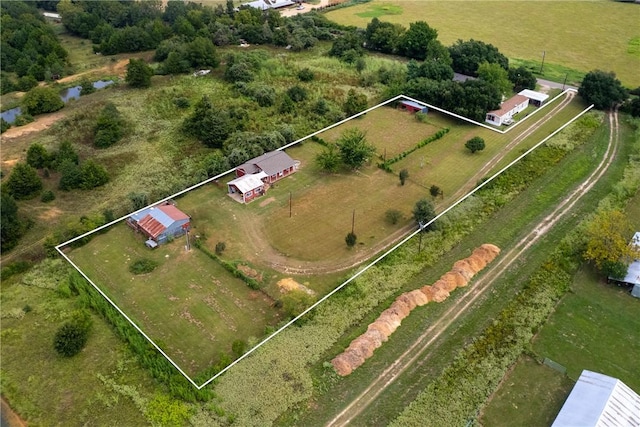 aerial view with a rural view