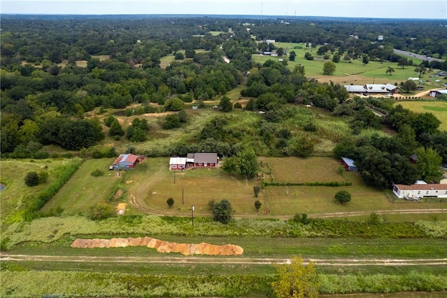 drone / aerial view with a rural view