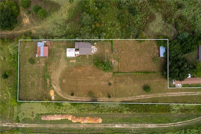 bird's eye view featuring a rural view