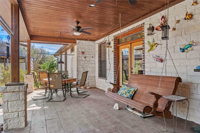 view of patio / terrace with ceiling fan