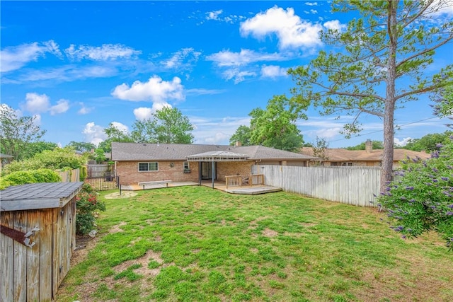806 Matous Dr, Bryan, TX 77802 - back of house with brick siding and a deck