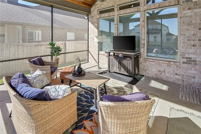 3609 Llano River Dr, College Station, TX 77845 - sunroom / solarium with an outdoor hangout area and vaulted ceiling