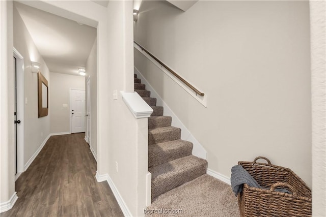 547 Hayes Ln, College Station, TX 77845 - stairs with wood finished floors and baseboards