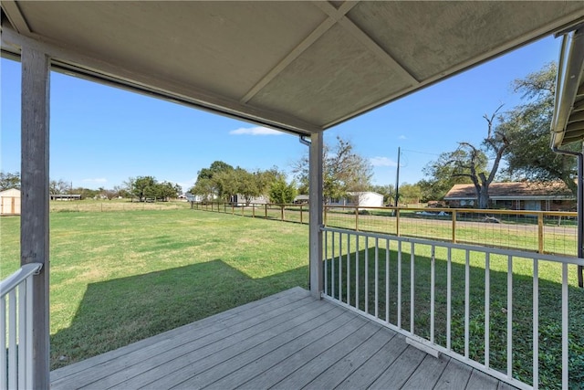 deck with a lawn