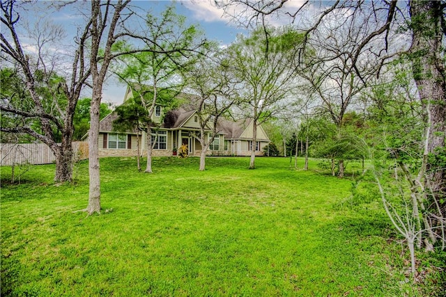 view of yard with fence