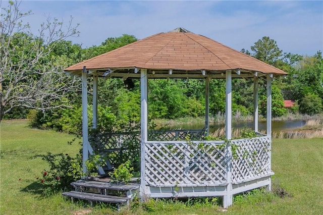 180 Fcr 797, Donie, TX 75838 - view of community with a gazebo, a yard, and a water view