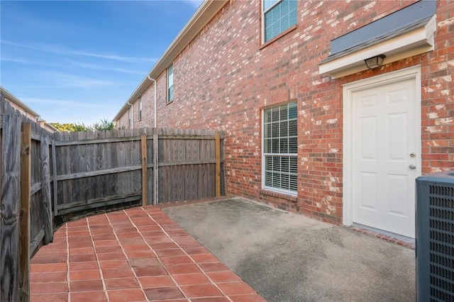 view of patio featuring central AC unit