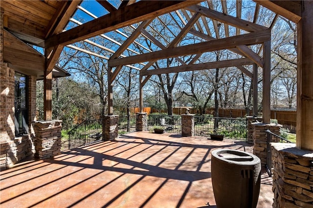 view of patio with fence