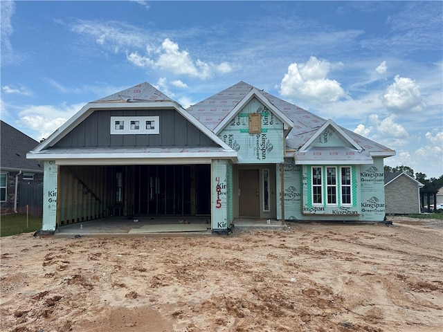 view of unfinished property